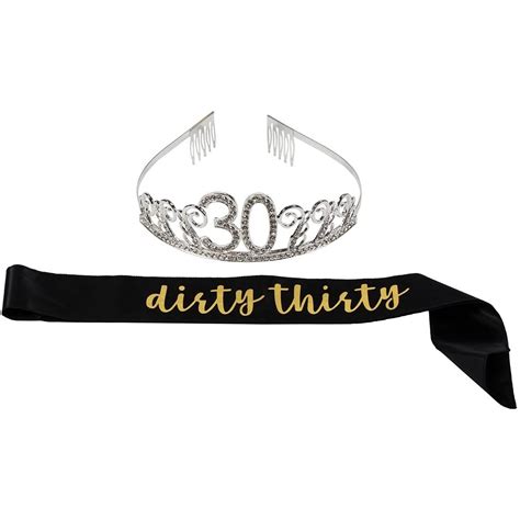 Happy Birthday Tiara And Sash Set Rhinestone Queen Tiara With Dirty