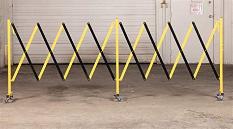 Trafford Industrial Expandable Metal Barricade Feet Yellow And