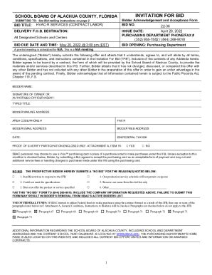 Fillable Online Invitation To Bid St Johns River State College Fax