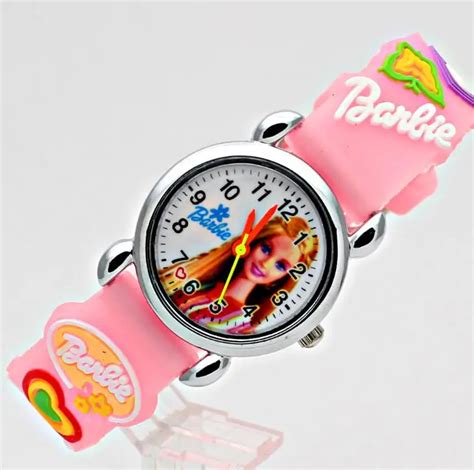 Fashion Silicone 3d Cartoonl Princess Barbie Kids Watch Children Kids