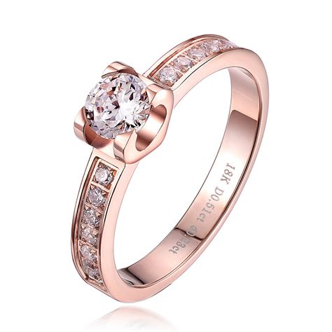 K Gp Rose Gold Sim Diamond Ring Size On Luulla