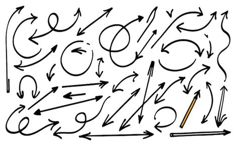 Premium Vector Sets Of Hand Drawn Arrow