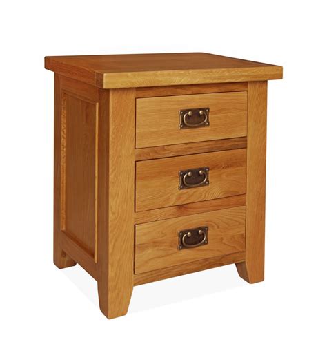 Canterbury Oak 3 Drawer Bedside Cabinet