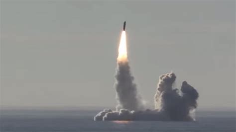 Watch Russian Submarine Fires Ballistic Missiles