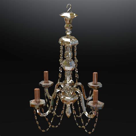 D Model Crystal Chandelier Vr Ar Low Poly Cgtrader