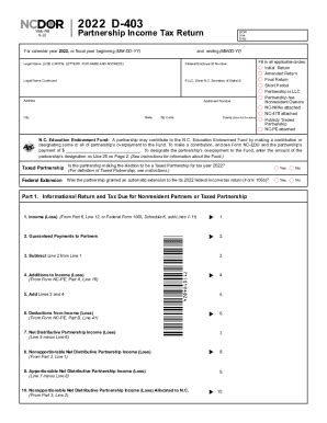 NC DoR D 403 2022 Fill And Sign Printable Template Online