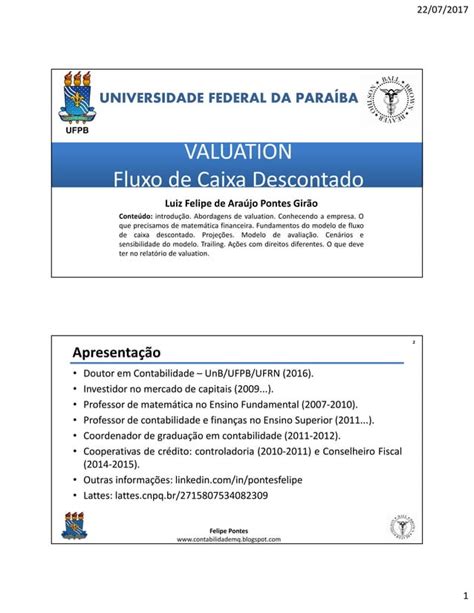 Curso De Avalia O Pelo Fluxo De Caixa Descontado Valuation Pdf