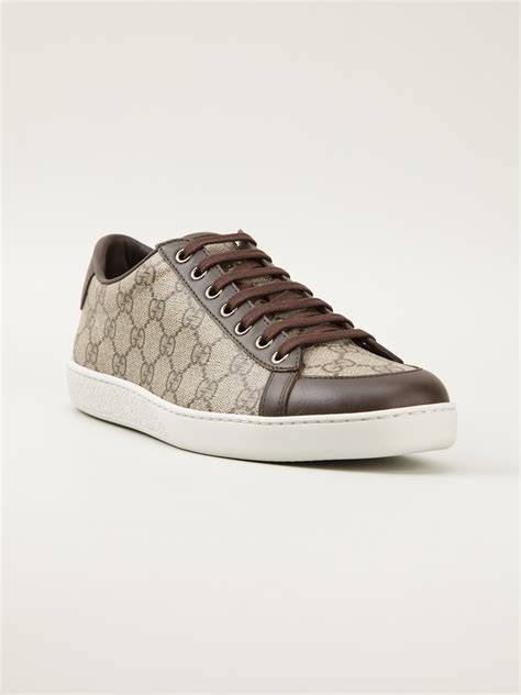 Gucci Monogram Sneakers in Brown | Lyst