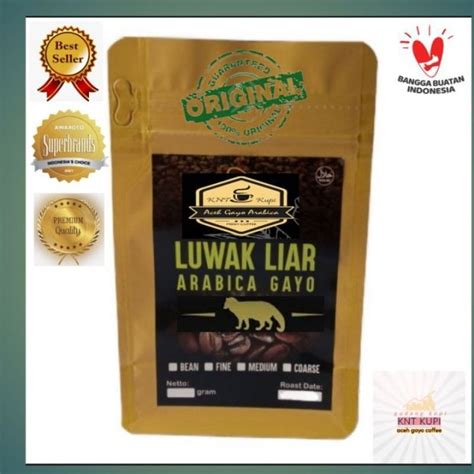 Kopi Luwak Hitam Liar Asli Arabika Gayo Aceh Original Kemasan Gram