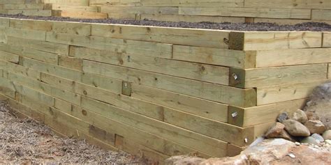 X Retaining Wall Wood Retaining Wall Landscaping Off