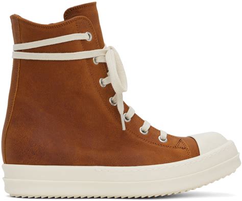 Rick Owens Orange Waxy Sneakers Rick Owens