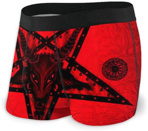 Qingchun Boxer Briefs Winter Satan Baphomet Satanic Pentagram Mens Underwear Polyester Spandex