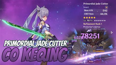 C Keqing Primordial Jade Cutter Gameplay Showcase Genshin Impact