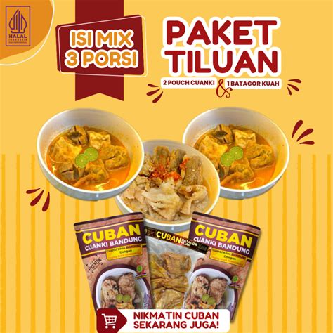 Jual Cuban Paket Tiluan Isi Porsi Cuanki Batagor Kuah Bakso Kuliner