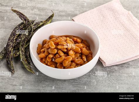 Canned White Baked Bean In Tomato Sauce Stock Photo Alamy