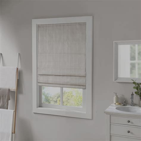 Madison Park Galen Cordless Roman Shades Fabric Privacy Single Panel Total Blackout Energy