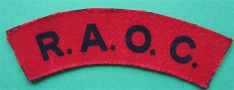 A Royal Army Ordnance Corps Shoulder Title In Cloth Shoulder Titles