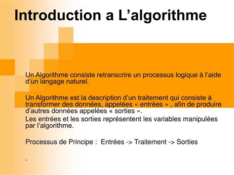 Ppt Introduction A Lalgorithme Powerpoint Presentation Free