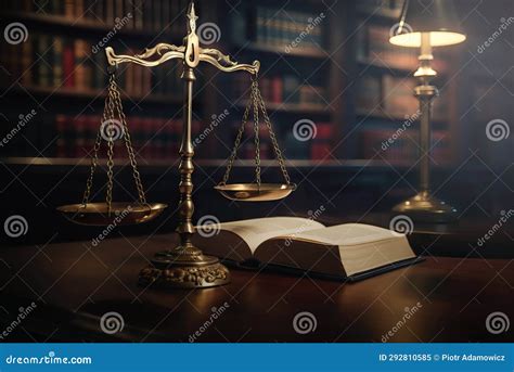 Scales Of Justice And Books Law Concept Stock Illustration