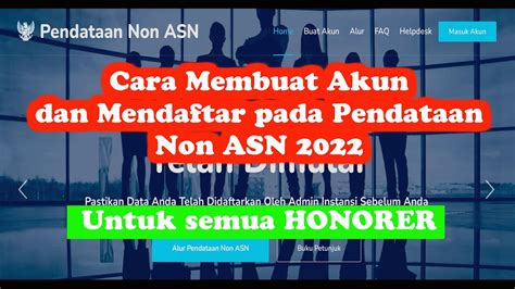 Cara Membuat Akun Dan Mendaftar Pada Pendataan Non ASN Tenaga Honorer