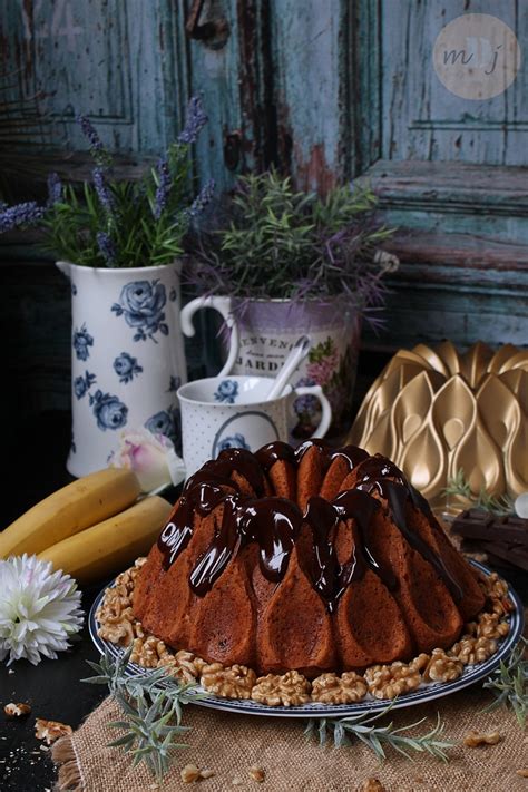 Bundt Cake De Pl Tano Con Nueces Y Chocolate Mis Dulces Joyas Blog