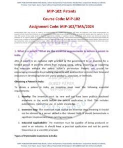 IGNOU MIP 102 Solved Assignment Jan July 2024 English Medium IGNOU