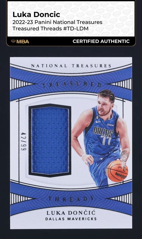 National Treasures Treasured Threads Luka Doncic Patch Td Ldm