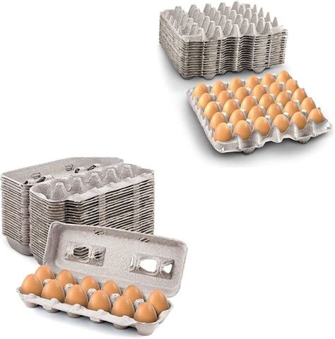 Blank Natural Pulp Egg Cartons Holds Up To Twelve Eggs 1 Dozen And Biodegradable