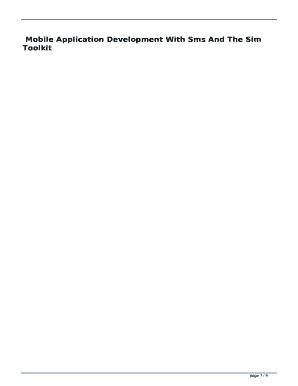 Fillable Online Mobile Application Development With Sms And The Sim