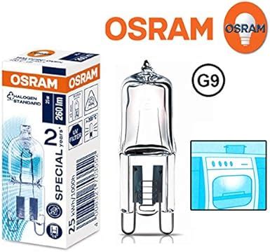 OSRAM Oven Halopin 40w G9 Halogen Capsule Light Bulb For Cooker