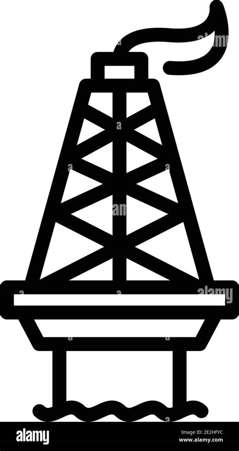 Gas Sea Drilling Rig Icon Outline Gas Sea Drilling Rig Vector Icon For