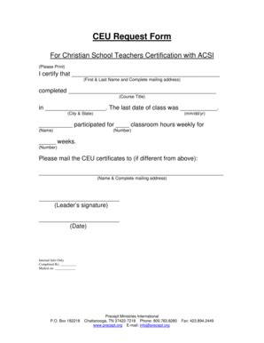 Fillable Online Precept Ceu Request Form Precept Org Precept Fax