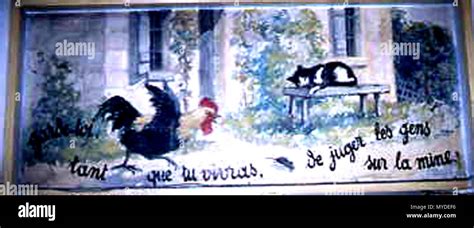 Ilustraci N De La F Bula De Jean De La Fontaine Le Cochet Le Chat Et