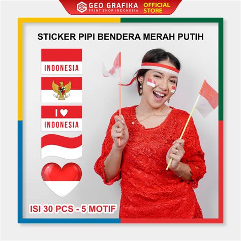 Jual Stiker Pipi Hut Ri Bendera Merah Putih Stiker Kemerdekaan Indonesia Pancasila I Love