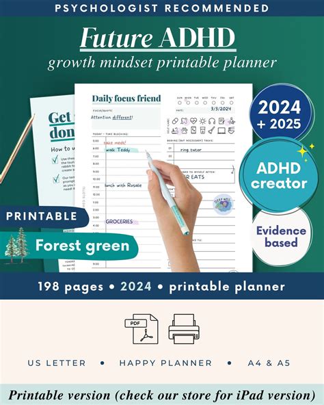 Adhd Planner Made By An Adhder Printable Adult Adhd Workbook Organizer Daily Planner Self