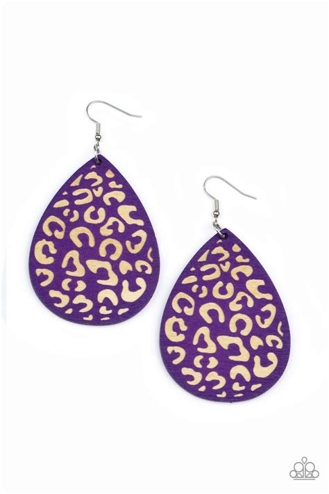 Suburban Jungle Purple Earrings Paparazzi Accessories Bedazzle Me