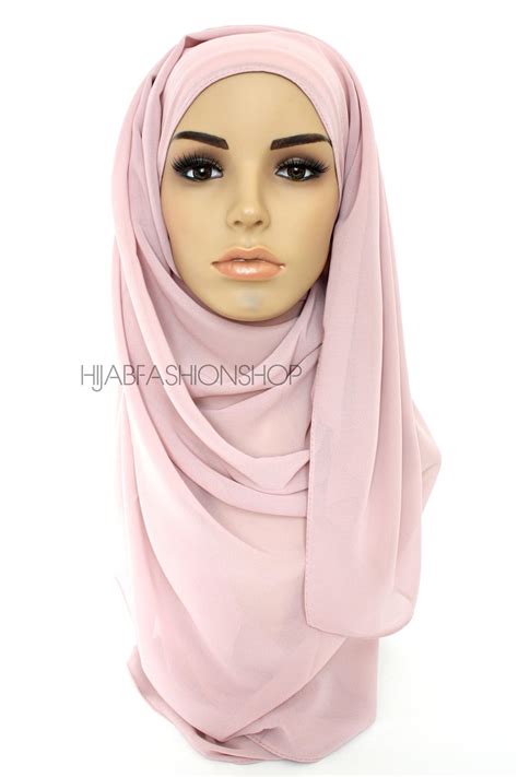 Crepe Chiffon Hijab Dusty Pink Hijab Fashion Shop