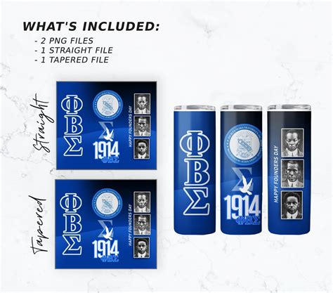 Phi Beta Sigma Tumbler Wrap Faternity Tumbler Sublimation Skinny 20oz Straight T