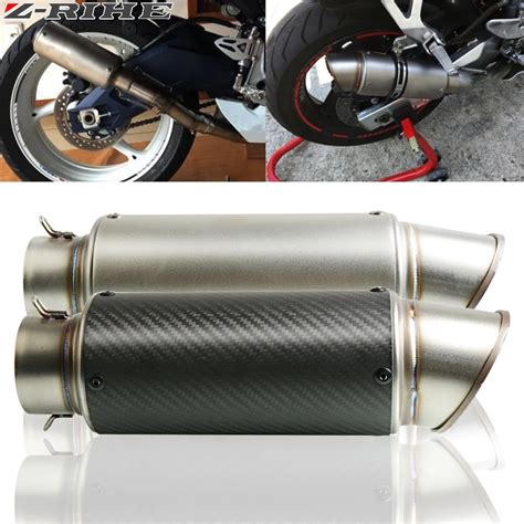 51 61mm Motorcycle Exhaust Pipe Muffler Carbon Fiber Exhaust Pipe For