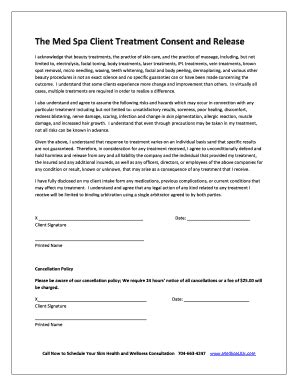 Spa Consent Form Template Complete With Ease Airslate Signnow