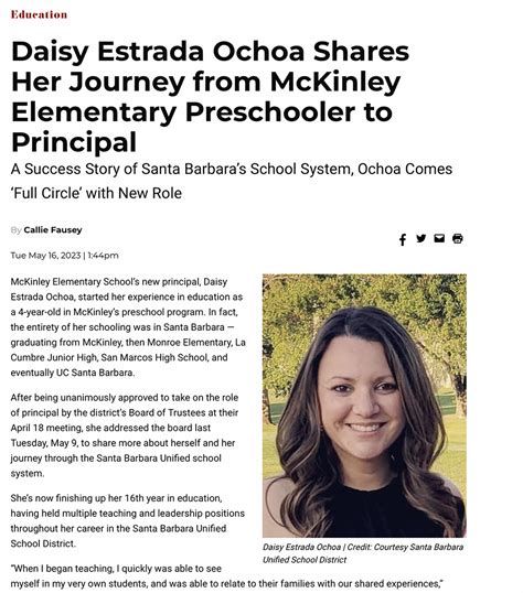 Daisy Estrada Ochoa Shares Her Journey From Mckinley Elementary