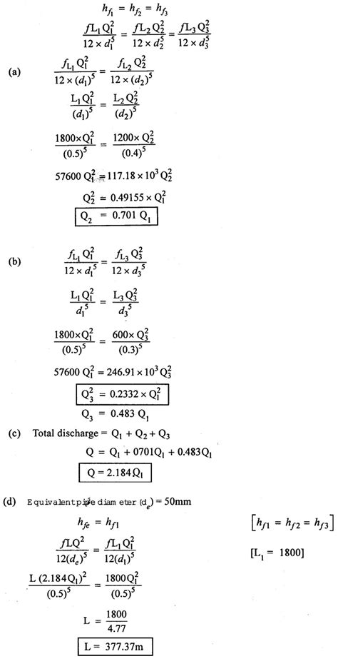 Fluid Flow Through Pipes In Series And Parallel With Solved Example