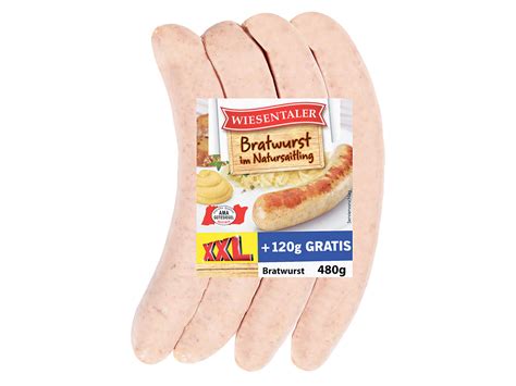 WIESENTALER Bratwurst 360 g 120 g gratis Lidl Österreich Archiv