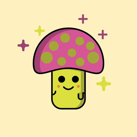 Cute Mushroom Doodle Vector Logo Icon 17205187 Vector Art At Vecteezy