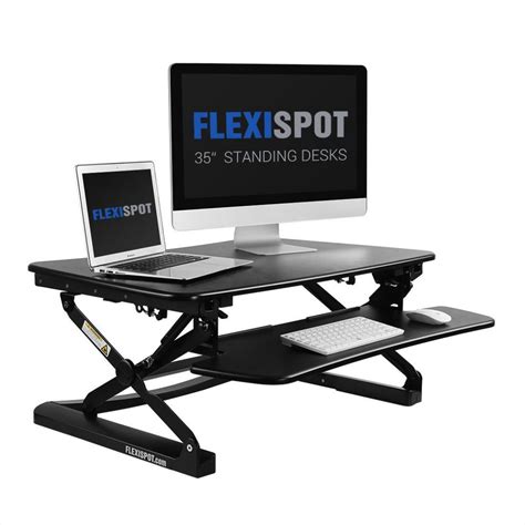 FlexiSpot Adjustable Standing Desk Riser Removable Keyboard Tray