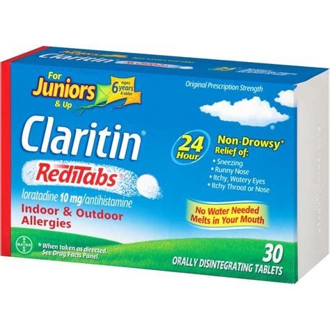 Juniors Claritin Reditabs 24 Hour Allergy Relief Dissolving Tablets