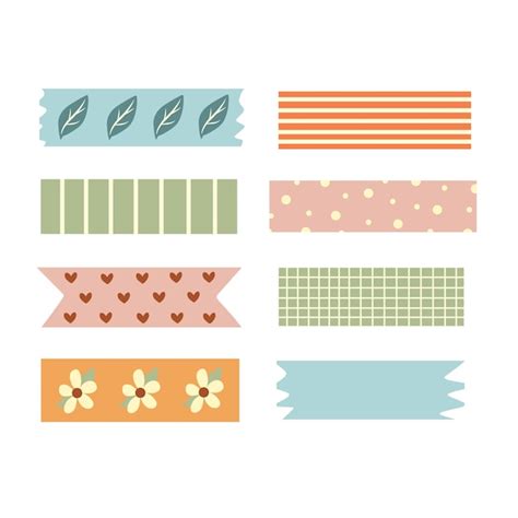 Premium Vector Colorful And Cute Journaling Washi Tape Labels Set