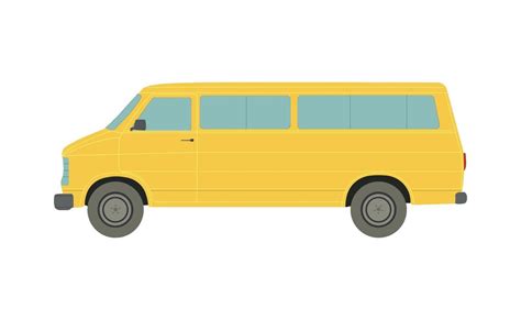 Large Yellow Van On A White Background Vector 2129368 Vector Art At