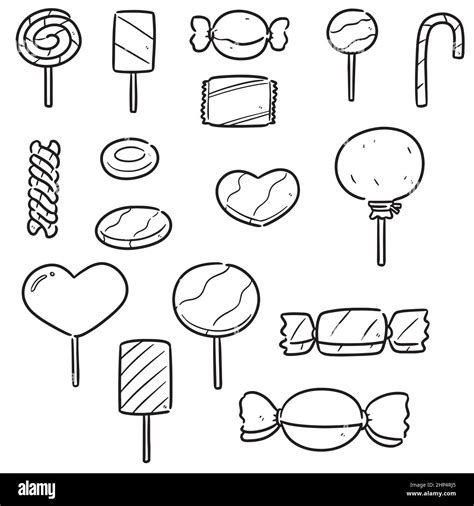 Vector Set Of Sweets And Candies Stock Vector Image And Art Alamy