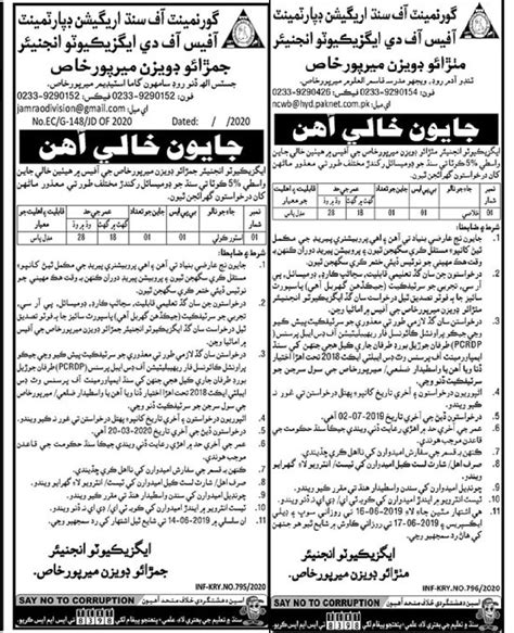 Government Of Sindh Irrigation Department Mithrao Jamrao Division